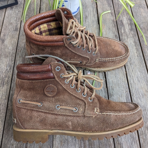 Vintage Timberland Moccasin Suede Boots mens 8.5 - Picture 8 of 14